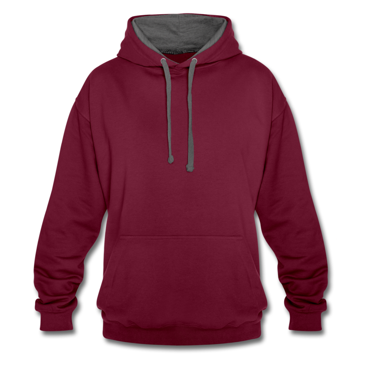 Unisex Hoodie Bordeaux-rød/Antrasitt - Backprint