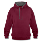 Last inn bildet i Galleri-visningsprogrammet, Unisex Hoodie Bordeaux-rød/Antrasitt - Backprint
