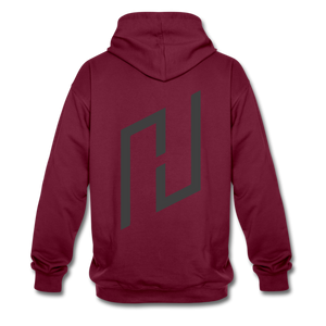 Unisex Hoodie Bordeaux-rød/Antrasitt - Backprint