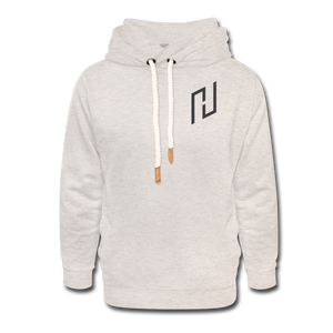 Unisex Hoodie med sjalkrage Beige Frontprint