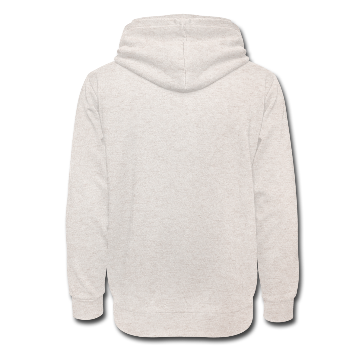 Unisex Hoodie med sjalkrage Beige Frontprint