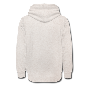 Unisex Hoodie med sjalkrage Beige Frontprint